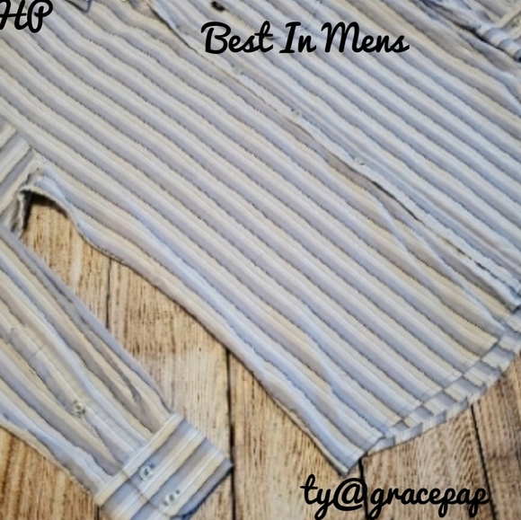 VTG Marlboro classics Blue White Yellow Button Down Shirt L - Picture 1 of 12